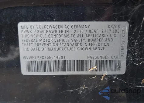 2009 Volkswagen Cc Luxury z USA, uszkodzony, nr VIN WVWHL73C29E514201